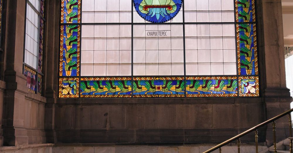 Chapultepec Castle - Stained Glass Window in a Staircase