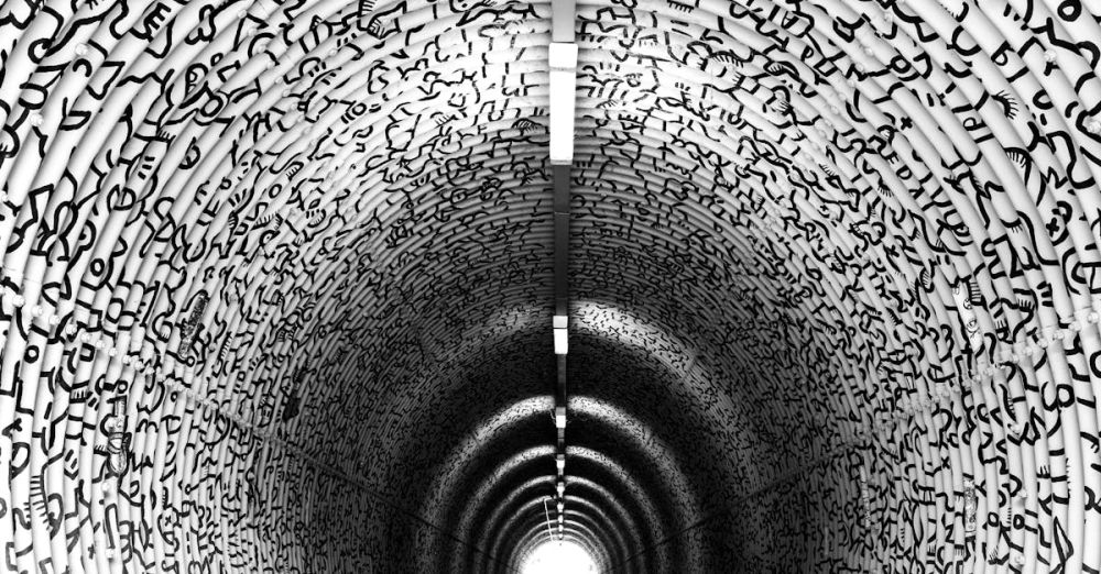Art Districts - Painted industrial tunnel in contrast