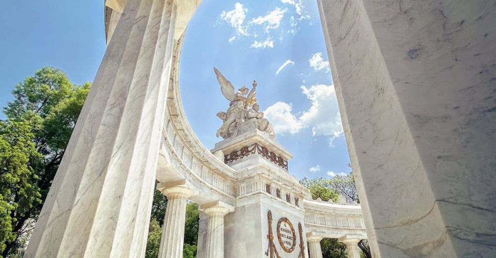 Alameda Central - Benito Juarez Hemicycle - a Neoclassical Monument at the Alameda Central Park in Mexico City, Mexico