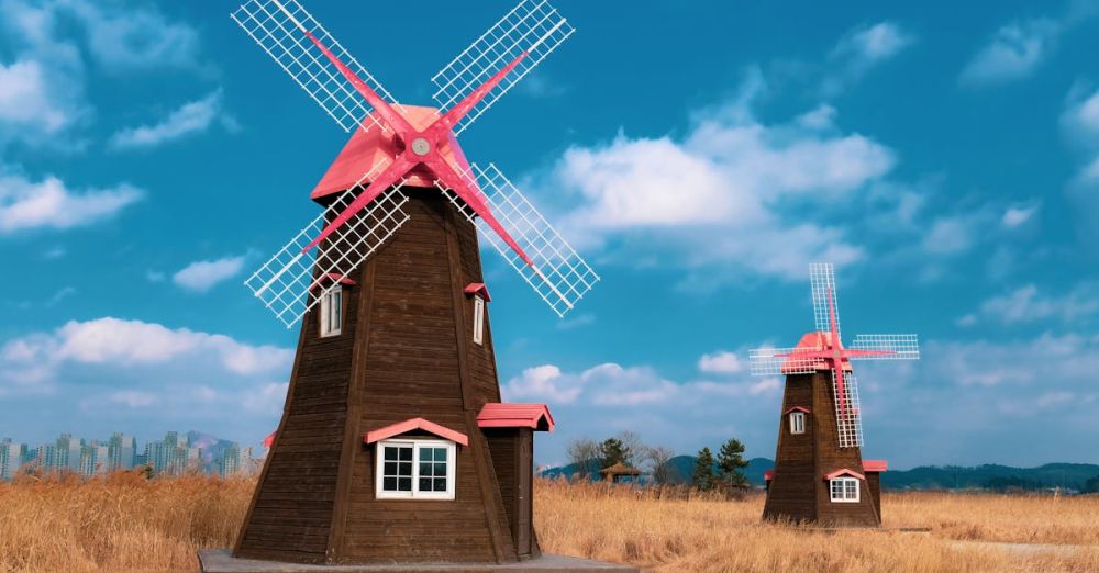 Ecological Park - Brown and Red Wind Mill